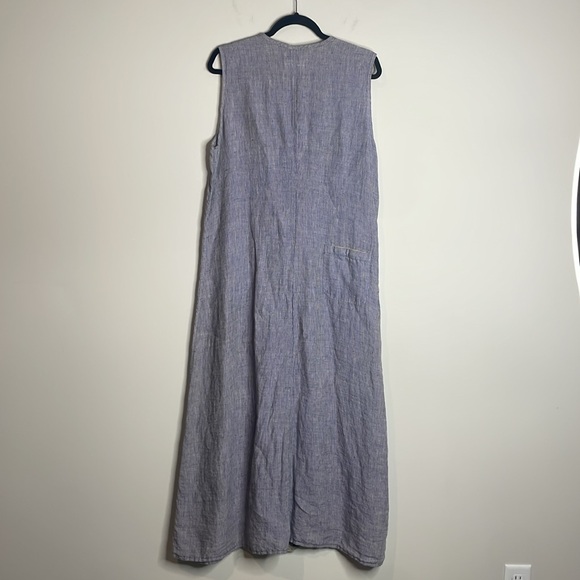 FLAX | Women’s 100% Linen Sleeveless Maxi Dress Size Large - Picture 6 of 6